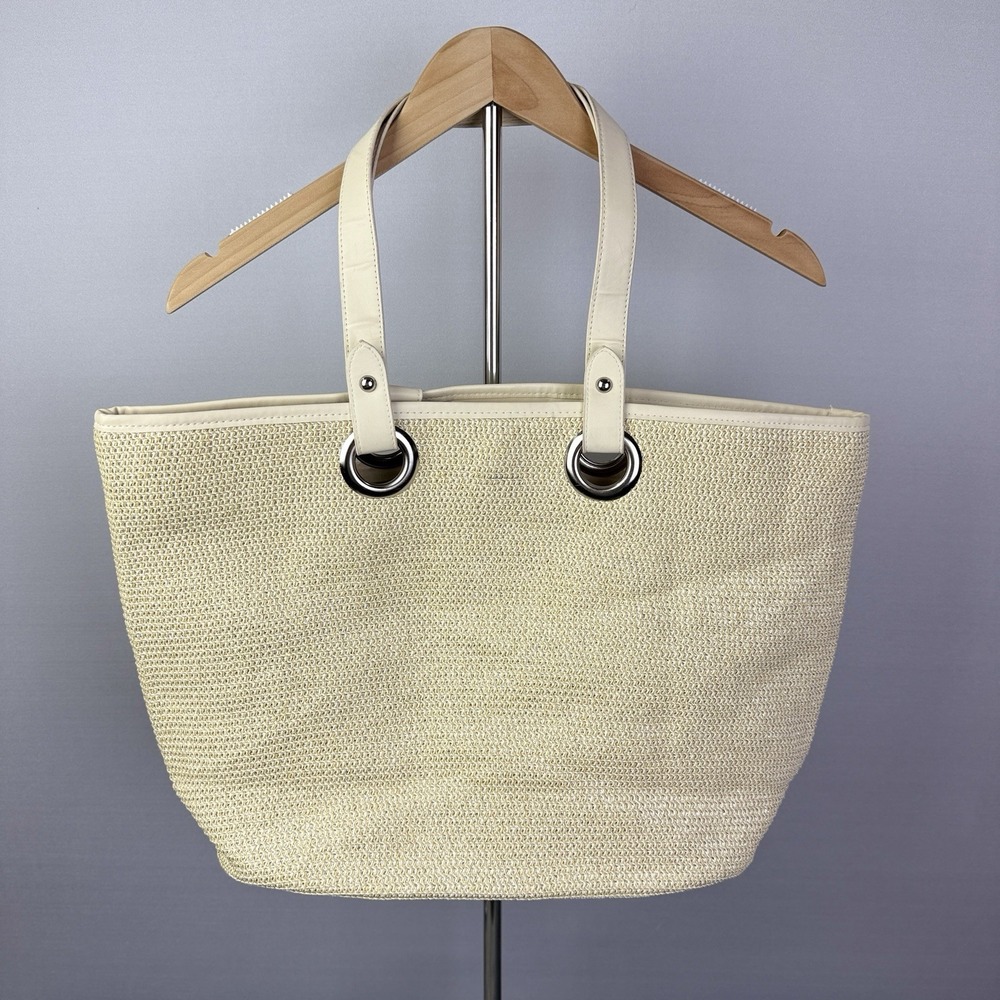 San N Sand Women's Casual Straw Shoulder Bag Totes Large Cream/ Cream